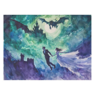 Flying Lovers - Aquarellmalerei Tischdecke