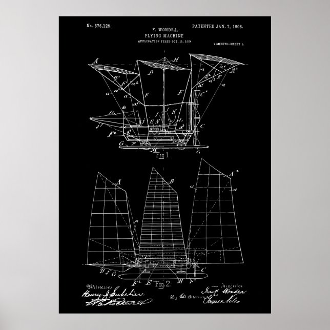 Flying Machine Patent Poster (Vorne)