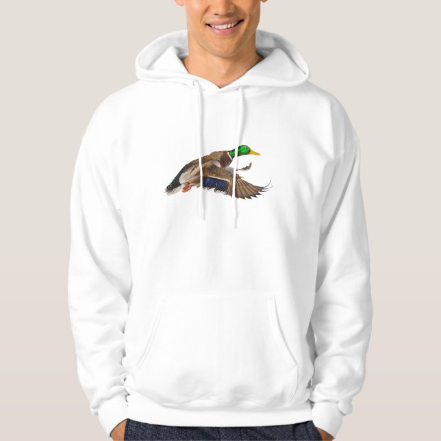 Flying Male Mallard Duck Wildlife Hoodie (Vorderseite)