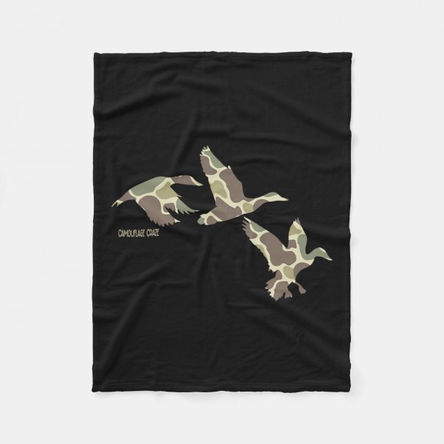 Flying Mallard Duck Camouflage Camouflage Ente Jag Fleecedecke (Vorderseite)