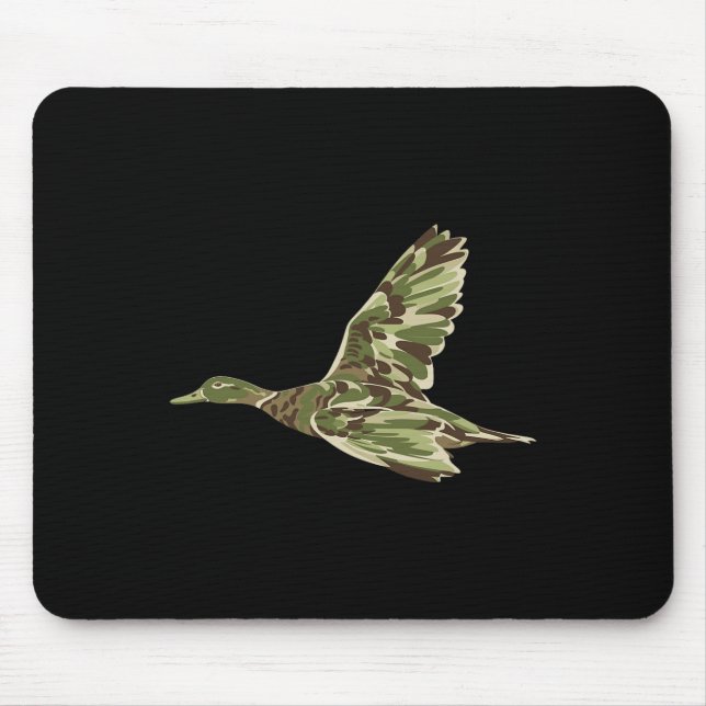 Flying Mallard Duck Camouflage Camouflage Ente Jag Mousepad (Vorne)
