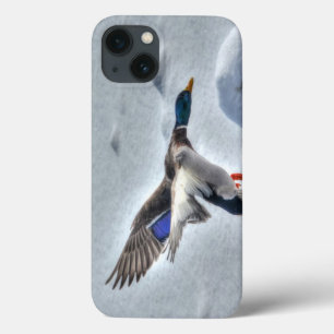 Flying Mallard Duck Drack 4 Wildlife Foto iPhone 13 Hülle