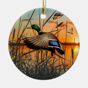 Flying Mallard-Ornament, Entenjagd Keramik Ornament