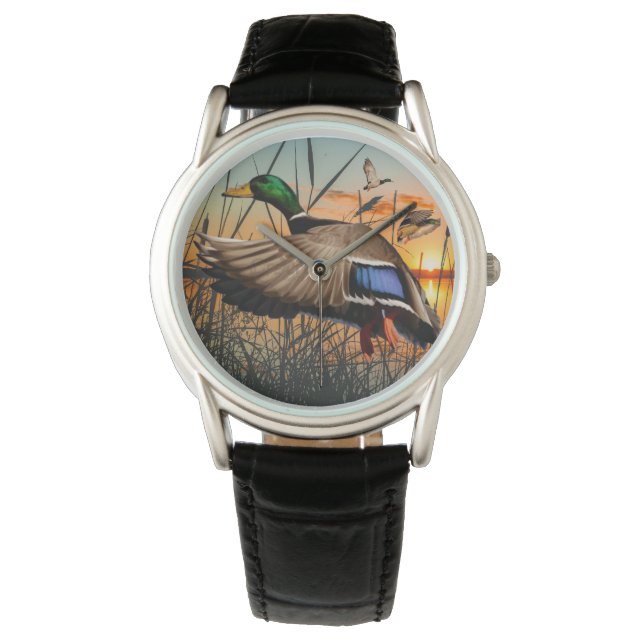 Flying Mallard Watch, Entenjagd Armbanduhr (Vorderseite)