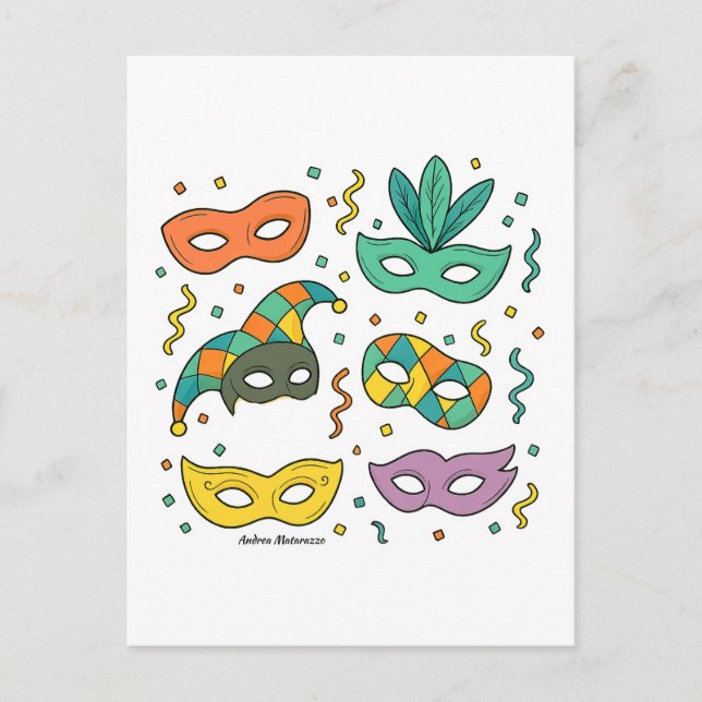 Flying Masks Postkarte (Vorderseite)