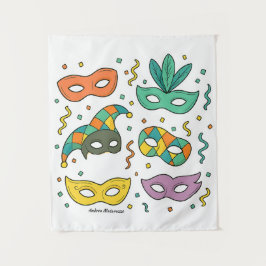 Flying Masks Wandteppich