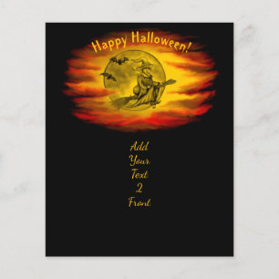 Flying mit schwarzer Katze , halloween night Flyer