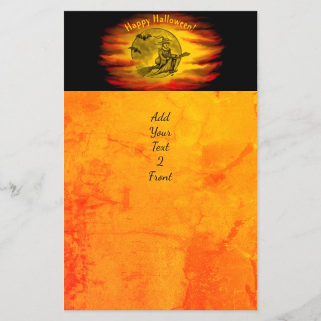 Flying mit schwarzer Katze , halloween night Flyer (Vorne)