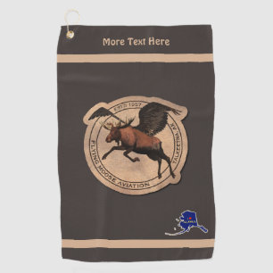 Flying Moose Aviation Patch Golfhandtuch