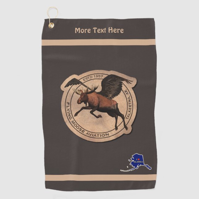 Flying Moose Aviation Patch Golfhandtuch (Vorderseite)