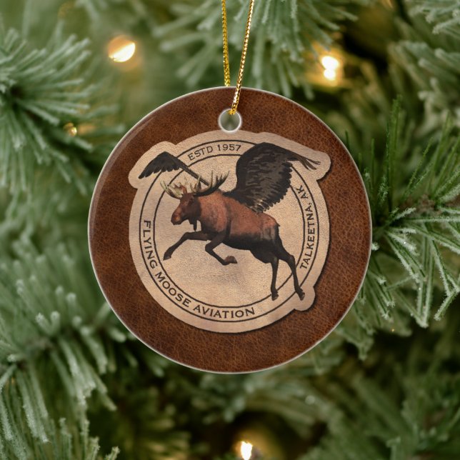 Flying Moose Aviation Patch Keramikornament (Baum)