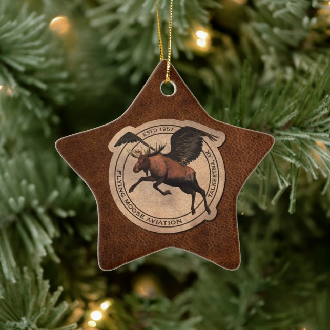 Flying Moose Aviation Patch Keramikornament (Baum)