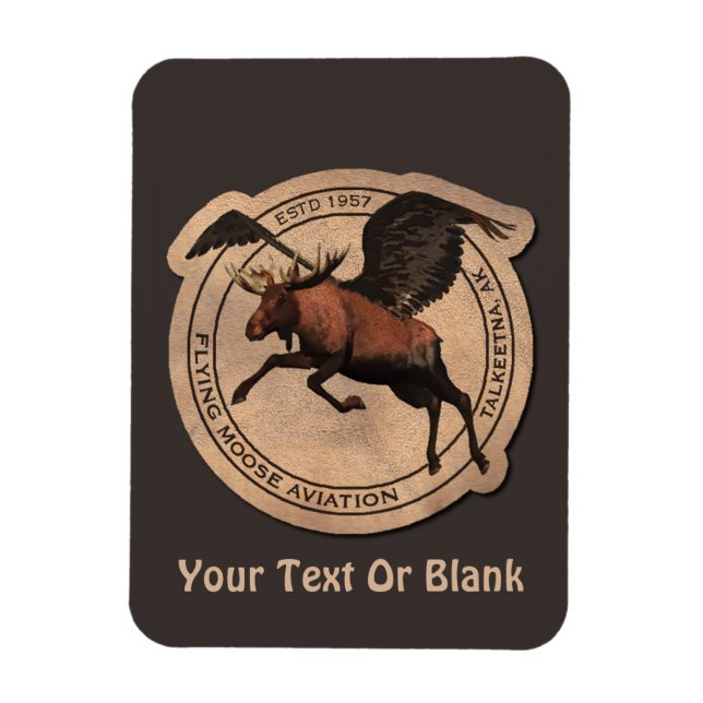 Flying Moose Aviation Patch Magnet (Vertikal)