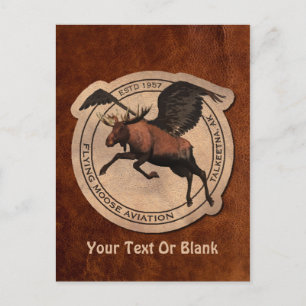 Flying Moose Aviation Patch Postkarte