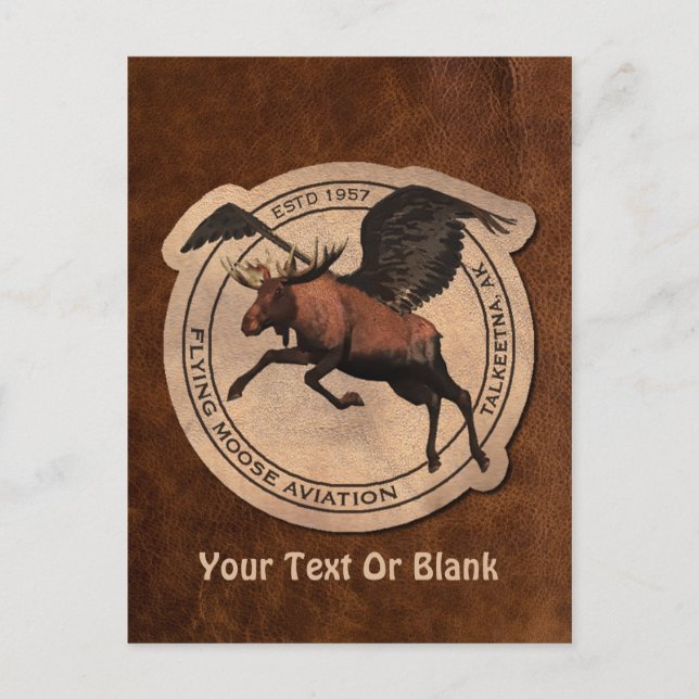 Flying Moose Aviation Patch Postkarte (Vorderseite)