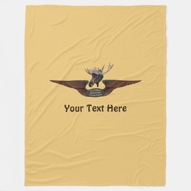 Flying Moose Aviation Wings Fleecedecke (Vorderseite)