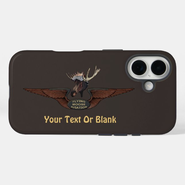 Flying Moose Bush Pilot Wings Case-Mate iPhone Hülle (Rückseite (Horizontal))
