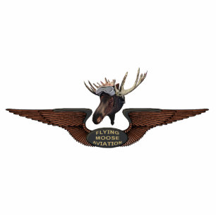 Flying Moose Bush Pilot Wings Fotoskulptur Magnet