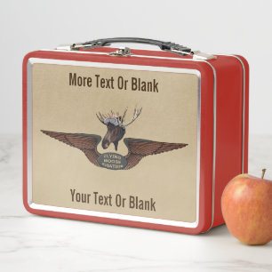 Flying Moose Bush Pilot Wings Metall Lunch Box