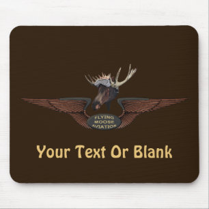 Flying Moose Bush Pilot Wings Mousepad