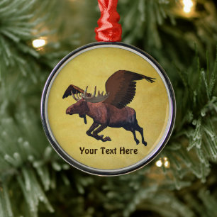 Flying Moose Ornament Aus Metall