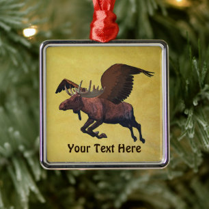 Flying Moose Ornament Aus Metall