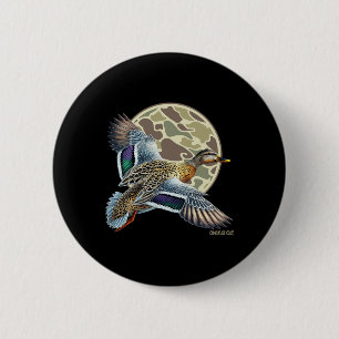 Flying Mottling Duck Camouflage Camouflage Duck Ja Button