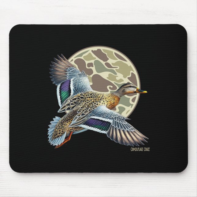 Flying Mottling Duck Camouflage Camouflage Duck Ja Mousepad (Vorne)