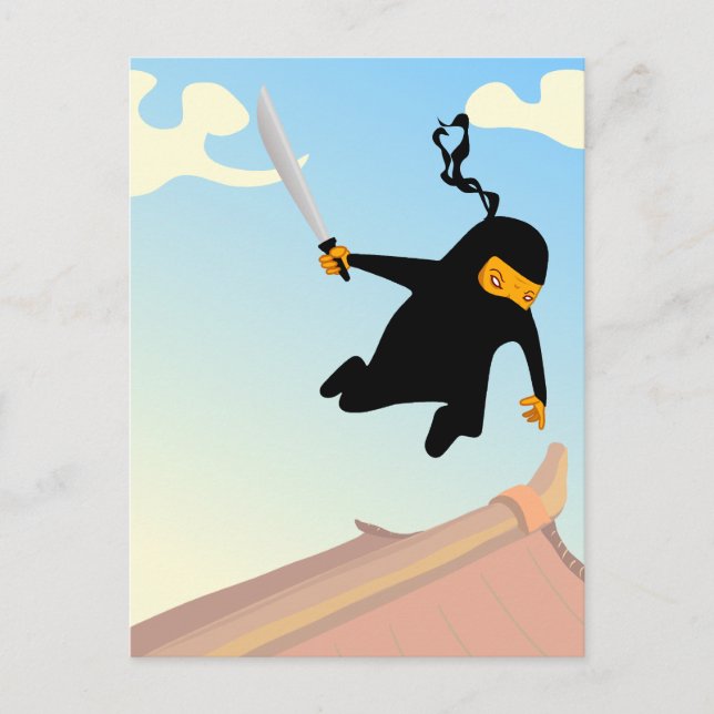 Flying Ninja Postkarte (Vorderseite)