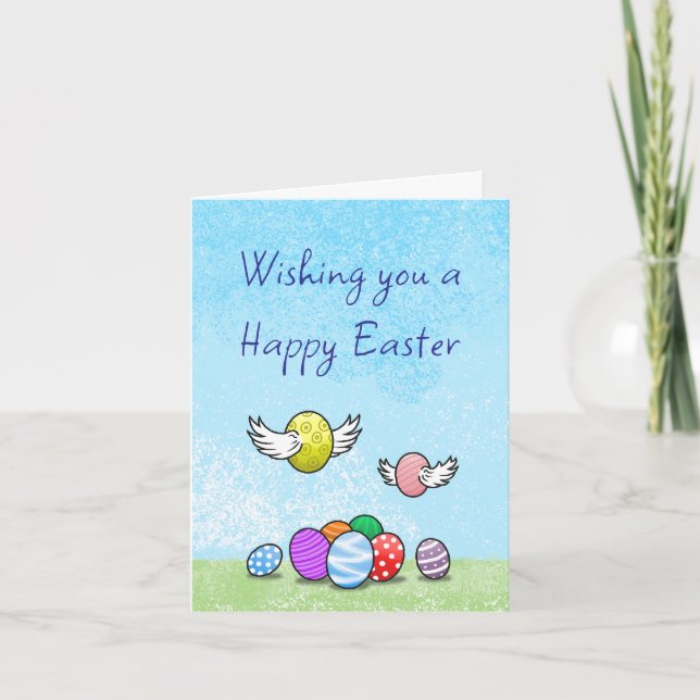 Flying Oaster Eggs Feiertagskarte (Vorderseite)