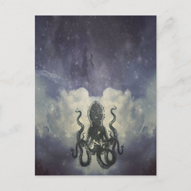 Flying Octopus-Karte Postkarte (Vorderseite)