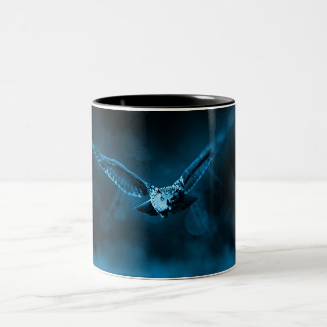 Flying Owl Blue Zweifarbige Tasse (Mittel)