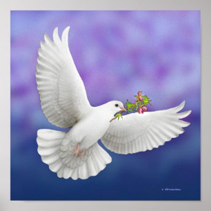 Flying Peace Dove Print Poster