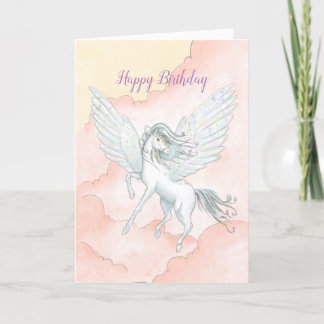Flying Pegasus Birthday Karte