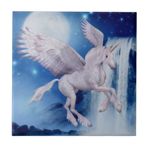 Flying Pegasus Unicorn Wasserfall Fliese
