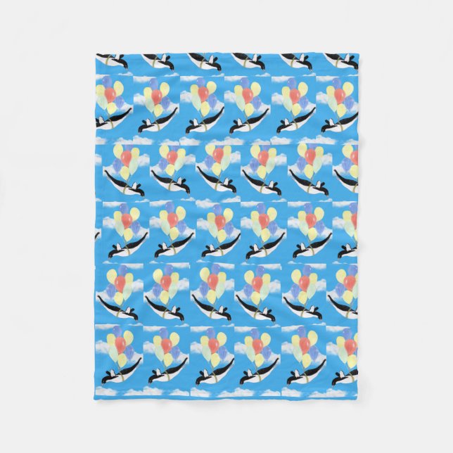 Flying Penguin Teddy Bear  Fleecedecke (Vorderseite)