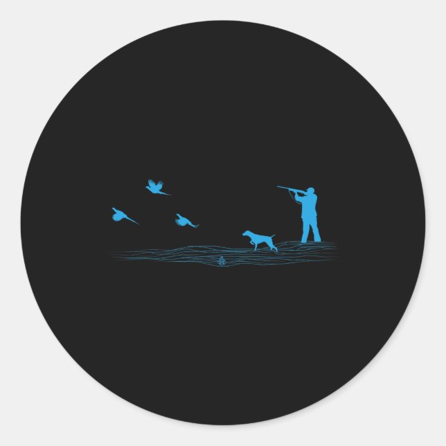 Flying Pheasant Graphic Upland Bird Hunter Hun Hun Runder Aufkleber (Vorderseite)