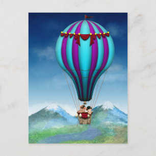 Flying Pig - Ballon - Auf und Ab Postkarte
