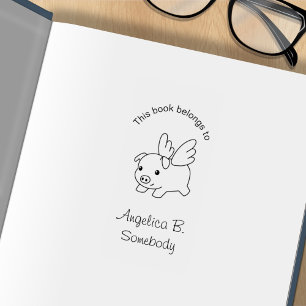 Flying Pig-Buchzeichen Gummistempel