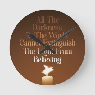 Flying Pig Candle Flame Runde Wanduhr