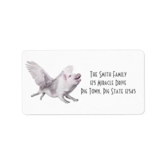 Flying Pig Creative Address Labels beim Fliegen vo Adressaufkleber