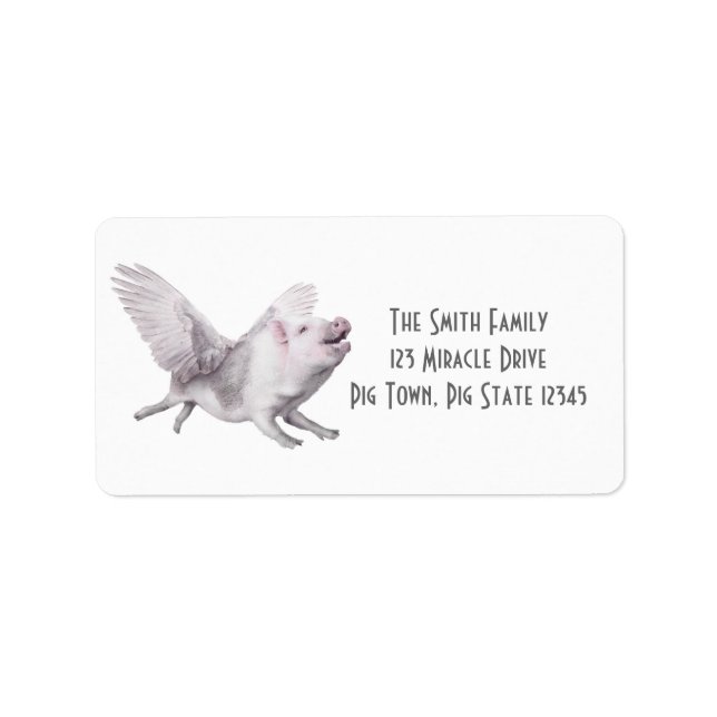 Flying Pig Creative Address Labels beim Fliegen vo Adressaufkleber (Vorne)