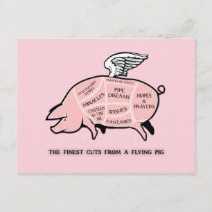 Flying Pig Cut Diagramm Postkarte