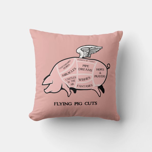 Flying Pig Cuts Pillow Kissen (Vorderseite)