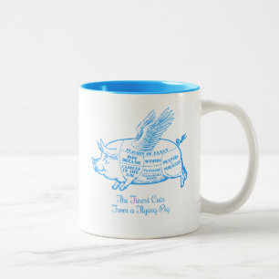 Flying Pig Cuts Zweifarbige Tasse