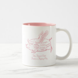 Flying Pig Cuts Zweifarbige Tasse