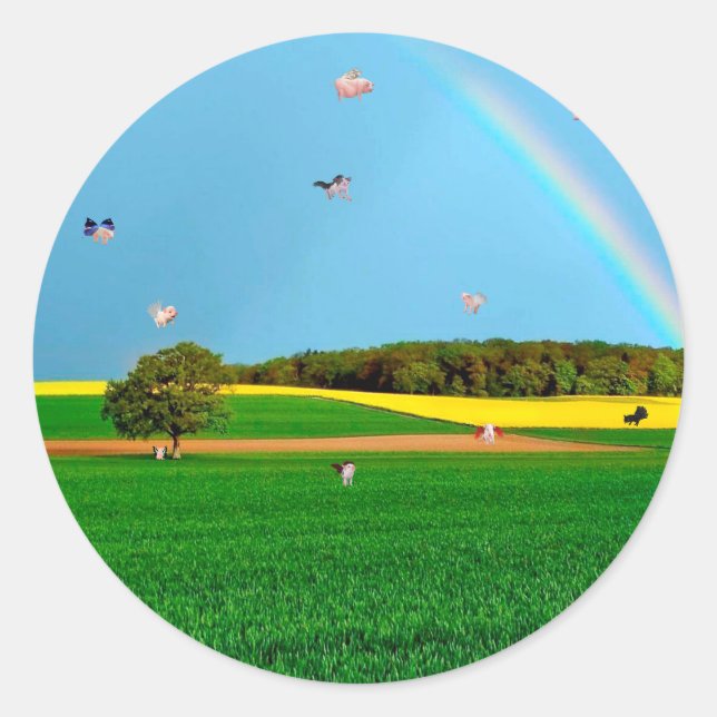 Flying Pig Farm-Aufkleber Runder Aufkleber (Vorderseite)