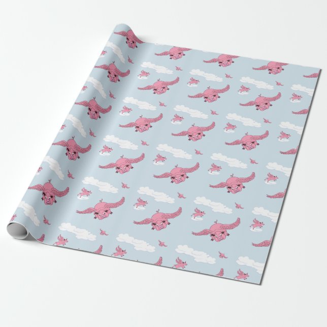Flying Pig Geschenkpapier (Ungerollt)