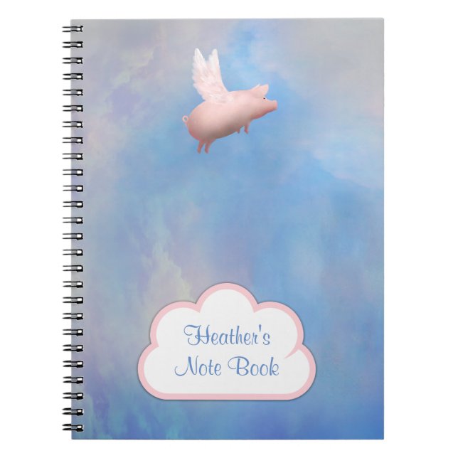 Flying Pig individualisierbares Note Book Notizblock (Vorderseite)