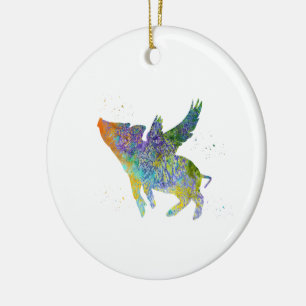 Flying Pig Keramik Ornament